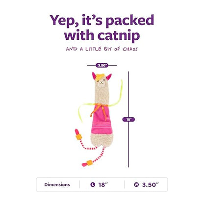 SmartyKat Leggy Llama Catnip Crinkly Plush Kicker Cat Toy, Soft Floppy Body for Wrestling & Bunny Kicks for Cats & Kittens - style: Leggy Llama