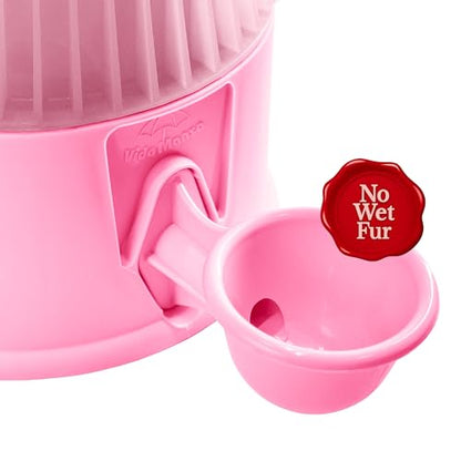 Pet Water Dispenser for Dogs and Cats, 67.6 oz – Gravity-Fed Water Bowl for Clean Drinking, Prevents Wet Fur, BPA-Free Polypropylene, (Clear Pink) - color: Clear Pink