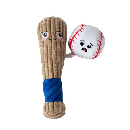 Fringe Studio Plush Dog Toy with Rope, Batter UP, Pet Shop Collection (314243) - color: Batter Up