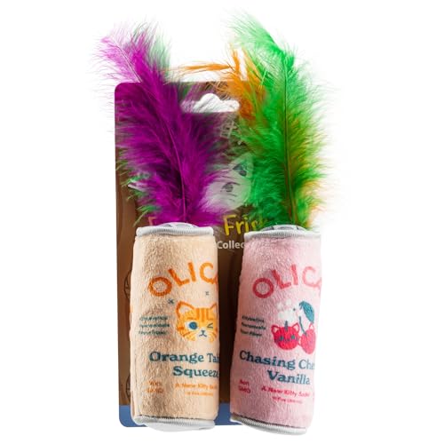 Haute Diggity Kitty Olicat Catnip Toys, Soft Plush Cat Toys Catnip Filled with Interactive Crackle Sound & Feathers, Safe & Durable Toy for Cats & Kitten, 2 Pcs - style: Olicat