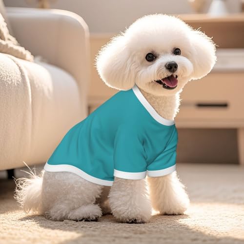 SWEET TANG Dog Lightweight T-Shirt Cyan, Cool Breathable Stretchy Small Dog Shirts, Soft Pet Shirts for Puppy Kitty Cats, Small - color: Pattern (111), size: Small