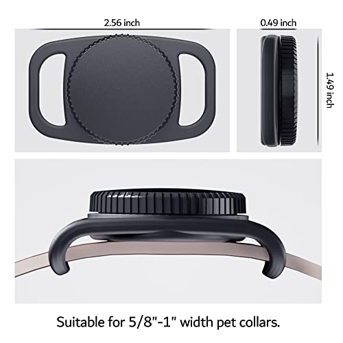 PZOZ Waterproof Case Dog Collar Holder (2 Pack) for Apple AirTag Gen 1/2, Plastic & Silicone Pet Collar Case Anti-Lost Air Tag Cover Holder for Cat Dog GPS Tracker