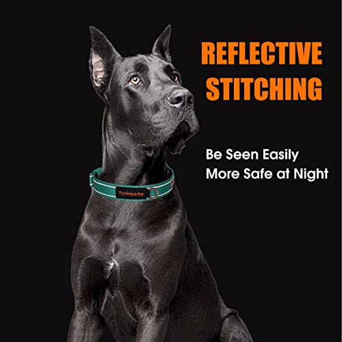 Neoprene Padded Dog Collar, Nylon Collar for Small to Large Dogs, Heavy Duty with Metal Buckle, Reflective(Large, Teal) - color: Teal, size: Large (Pack of 1)