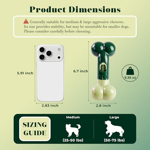 Bully Stick Holder for Medium/Large Dogs - Anti-Choking, Prevents Swallowed Ends - Nylon Dog Chew Toy - Dishwasher Safe, Green - color: Green