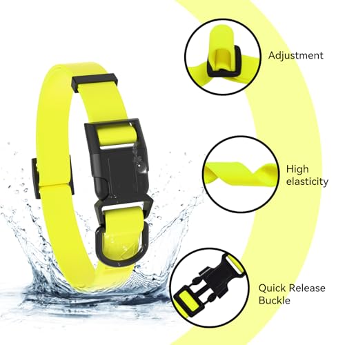 Waterproof Dog Collar, Easy to Clean Rubber Dog Collars with Quick Release Buckle Fits Small Medium or Large Dogs (Yellow, S < 9.5-14.1 inch) - color: Yellow, size: S (9.5-14.1 inch)