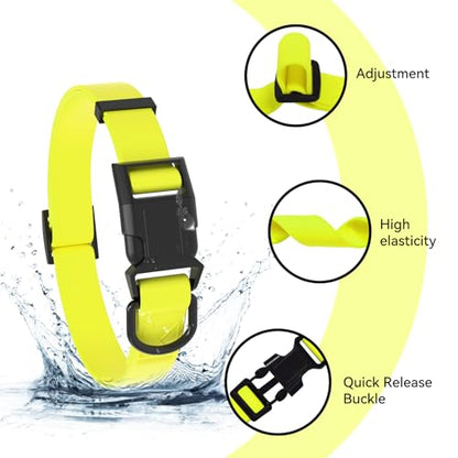 Waterproof Dog Collar, Easy to Clean Rubber Dog Collars with Quick Release Buckle Fits Small Medium or Large Dogs (Yellow, S < 9.5-14.1 inch) - color: Yellow, size: S (9.5-14.1 inch)