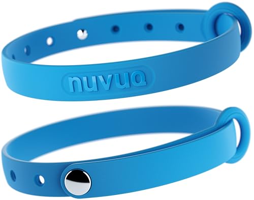 Silicone Cat Collars 2 Pack - Soft, Comfortable, and Lightweight Safety Breakaway Collar with Name Tag Ring for Outdoor Cats and Sensitive Skin Kittens by Nuvuq (6 ⅞" to 10 ¼", Blue) - color: Blue