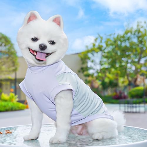 Sun Protection Dog Shirt Breathable Quick-Drying Ice Silk Dog Cooling T-Shirts Summer Pet Sleeveless Clothes for Small Medium Dogs Cats Purple 4XL - color: Purple, size: 4XL