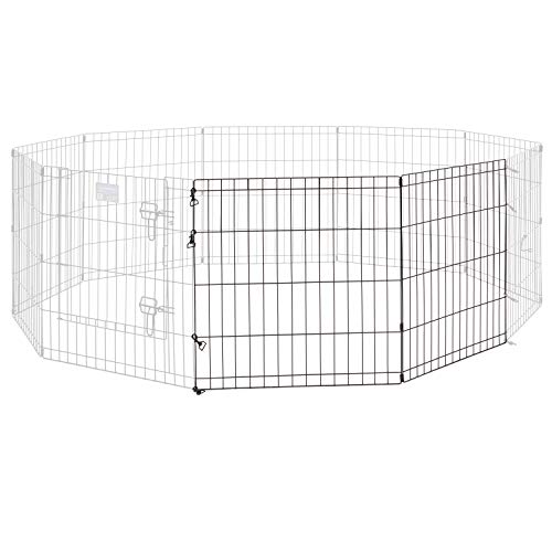MidWest Homes for Pets Universal Pet Playpen 2-Panel Extension Kit | Fits Metal 24-Inch Dog Pens | Kit Measures 24H x 47.50W Inches| Includes 4 Thumb Snaps, 2 Ground Stakes - color: Black, size: 24H-Inch Pen Extension Panel