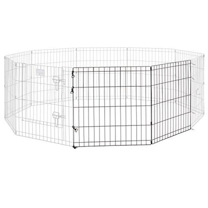 MidWest Homes for Pets Universal Pet Playpen 2-Panel Extension Kit | Fits Metal 24-Inch Dog Pens | Kit Measures 24H x 47.50W Inches| Includes 4 Thumb Snaps, 2 Ground Stakes - color: Black, size: 24H-Inch Pen Extension Panel