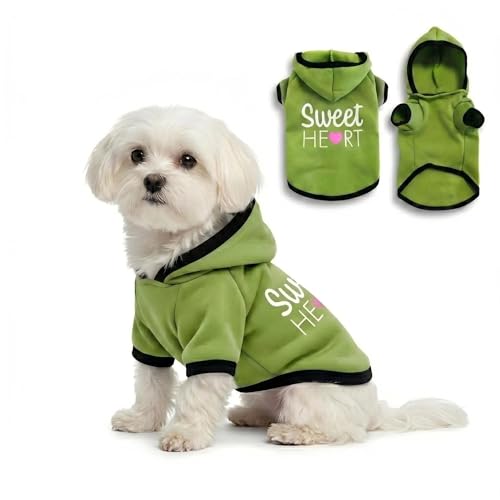 Cozy Dog Hoodies & Sweater for Small Dogs & Puppies - Boy & Girl Outfit, Snug Fit Winter Hoodie, Ultra-Soft & Gentle for Easy Care, 100% Polyester (Avocado Green, X-Small) - color: Avocado Green, size: X-Small