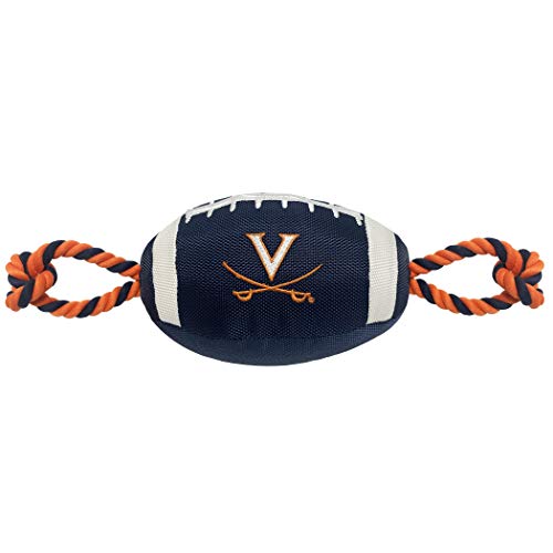 Pets First NCAA Nylon Football Dog Toy - color: Virginia Cavaliers