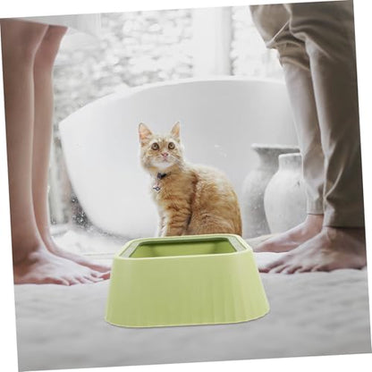 Toddmomy Pet Water Bowl Spill Floating Design for Cats and Small Dogs Plastic Water Dispenser Prevents Messy Spills - color: Green