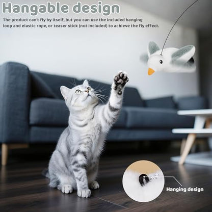 Cat Toys Flapping Birds with Catnip Bags, Chirping Interactive Kitten Toy Indoor, Lifelike Birdie Tweets, Rechargeable Enrichment Moving Wings Cat Exercise Toys Kicker for All Breeds Cat Dog(Oriole) - color: A4