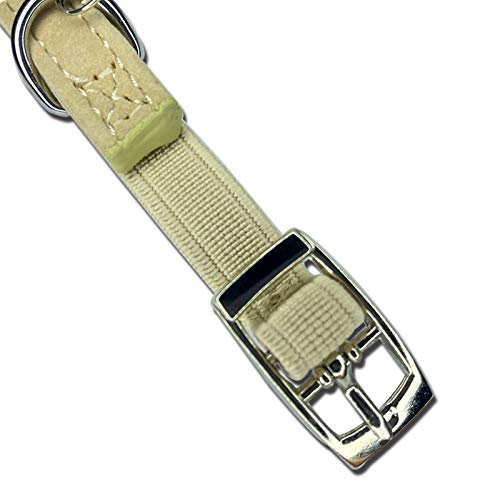 CHUKCHI Heart Bling Cat Collar with Safety Belt and Bell 8-11 Inches - color: Beige