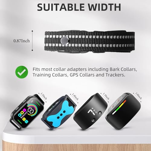 Collar Replacement Strap, Reflective Replacement Nylon Collar Strap Dog GPS Training Bark Receiver Collars, Durable Adjustable E Collar Straps for Small Medium Large Dogs, Black - color: Black