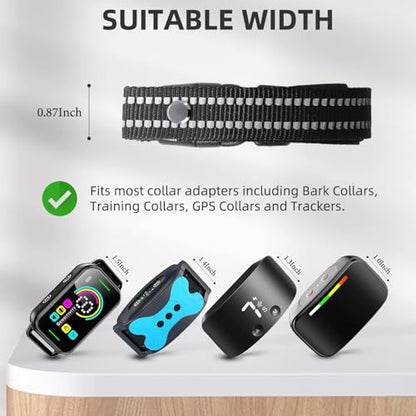 Collar Replacement Strap, Reflective Replacement Nylon Collar Strap Dog GPS Training Bark Receiver Collars, Durable Adjustable E Collar Straps for Small Medium Large Dogs, Black - color: Black