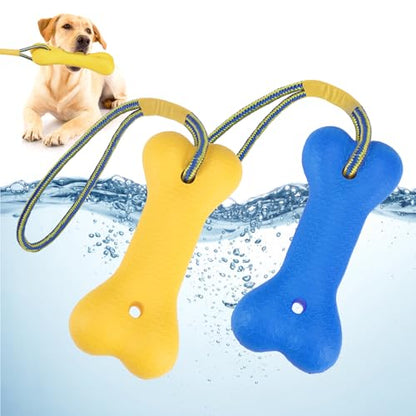 SCENEREAL Dog Water Toys for Medium & Large Dogs - Interactive Floating Pool Toys, 2 Pack Fetch Chew Toys, Retrieving Dummy for Outdoor Training, Fun Swim & Play - color: Bone Shape