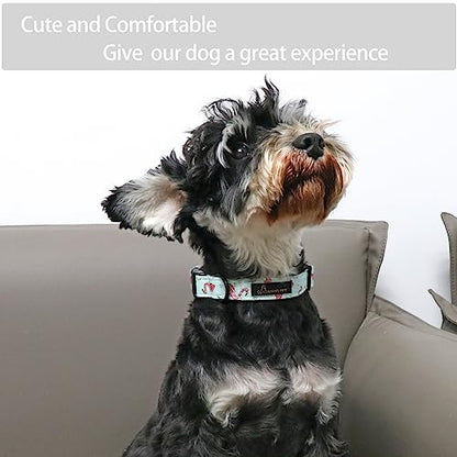 ARING PET Summer Dog Collar, Cute Flamingo Adjustable Lightweight Cotton Pet Collars for Small Medium Large Boy and Girl Dogs, X-Small - color: Flamingo, size: X-Small
