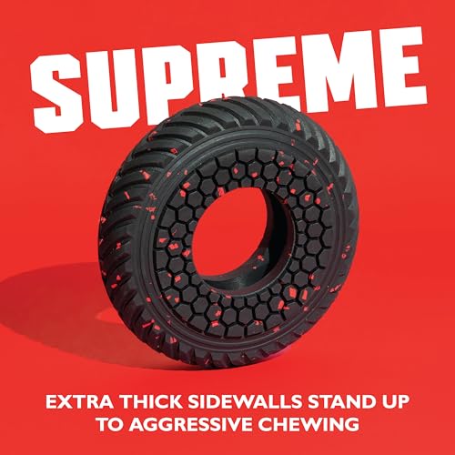 Chew King by Mammoth Supreme Rubber Ring Dog Toy, Durable Heavy-Duty Chew Toy for Aggressive Chewers, Thick Treaded Ring for Power Chewing & Interactive Play, Medium 6.2" - color: G) Ring