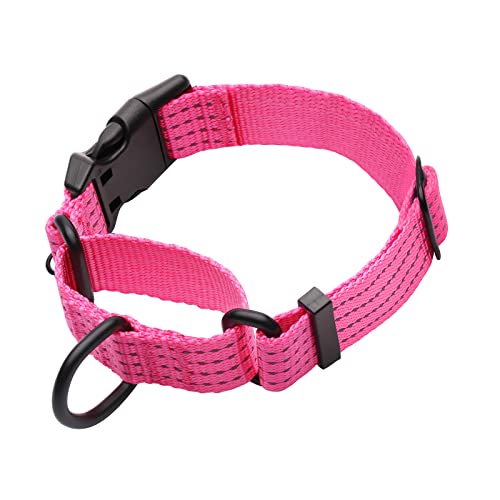 Martingale Collar for Training Dogs. Adjustable Reflective Dog Collars with Buckle- NO Pull-Prevents Slipping Out, for Medium Large XL Dogs. Helps with Strong pullers (M, Pink) - color: Pink, size: M