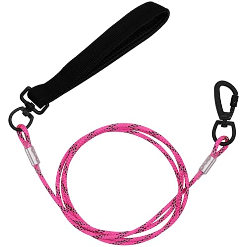 4/5/6 FT Chew Proof Dog Leashes with Comfortable Handle, Steel Cable Lead for Control Large or Medium Dogs Walk and Train, Heavy Duty with Rotate Clasp and Double Buckle - color: 24002 Pink, size: 1/4" x 4FT