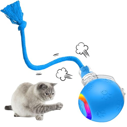 2026 Newly Upgraded Version 3.0 Cat Toys, Cool Intelligent Interactive Cat Ball for Indoor Bored Cats, Automatic Rolling Ball 3.0 Puzzle Toy, Electronic Rolling Pet Chase (Blue-1 pcs) - color: 08 - Blue-1 pcs