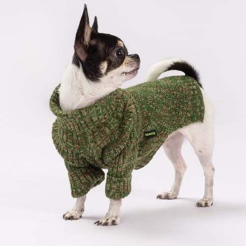 Fitwarm Knitted Turtleneck Dog Sweater, Thermal Dog Winter Clothes for Small Dogs Boy Girl, Holiday Pet Outfit, Heather Green, Small - color: Heather Green, size: Small