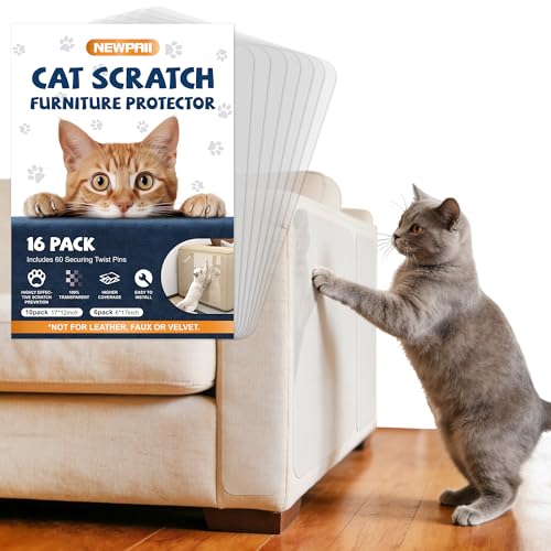 16PCS Large Anti Cat Scratch Furniture Protector for Sofa, Doors, Couch Corner Protectors from Cats Claws Scratching, Heavy Duty Anti-Claw Shield for Fabric Sofas