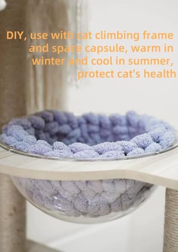 Hand-Woven Cat Mattress Nest Space Capsule Stepping Milk Round Cushion Pet Warm Pad Sleeping Four Seasons Indoor Pet Cat Climbing Frame Mat Enlarged Thickened (White, 35CM) - color: White, size: 35CM
