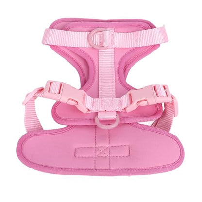 Adjustable Soft Breathable Escape Proof Dog Vest Harness, Pet Chest Harness for Small Dogs and Puppies, Bright Color Safety Design with Dual D Rings for Walking and (S) - color: Pink
