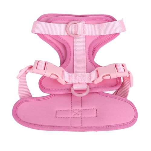 Adjustable Soft Breathable Escape Proof Dog Vest Harness, Pet Chest Harness for Small Dogs and Puppies, Bright Color Safety Design with Dual D Rings for Walking and (S) - color: Pink