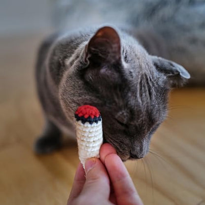 LIT LABS Catnip Doobies Toy Kittie J's Pre-Rolled Cone Form 3 inches Long - Handmade Crocheted - Entertain Your Cat with Hilarious Cartoon J's: Perfect Cat Gift, Comes in a 2-Pack - style: 2 Pack - Crocheted