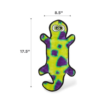 Outward Hound Durablez Gecko – Squeaky Plush Dog Toy, No Stuffing for Less Mess, Interactive & Tough, 4 Jumbo Squeakers, Puppies & Dogs, Large, 17.5" - color: Green Gecko, size: Large (Pack of 1)