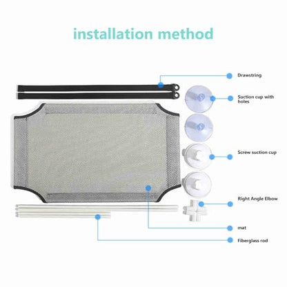 Aramox Double Layer Cat Window Hammock, Sturdy Cat Perch with 6 Suction Cups for Large Cats, Nylon Mesh Bed for Sunbathing, Supports Up to 10KG (Black) - color: #740