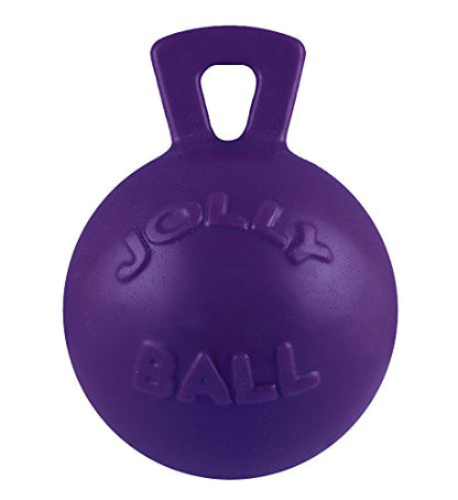 Jolly Pets Tug-n-Toss Heavy Duty Dog Toy Ball with Handle, 6 Inches/Medium, Purple - color: Purple, size: Medium (6 in)