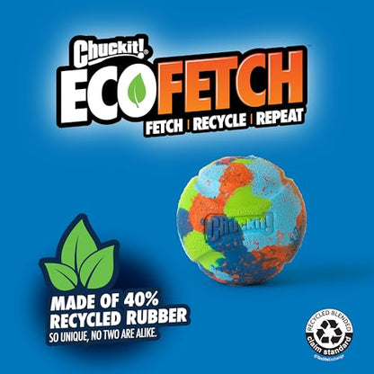 Chuckit! Limited Edition EcoFetch Ball Dog Toy, Medium (2.5 Inch Diameter) Pack of 3, for Breeds 20-60 lbs - style: EcoFetch