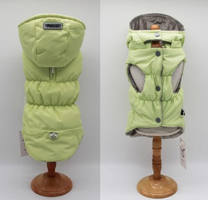 Warm Dog Coat Jacket with Detachable Hood Harness Hole Winter Coat Pet Clothes Dog Cold Weather Coats Cozy Snow Jacket Vest for Small Medium Large Dogs - Blake (Mint, Small) - color: Mint, size: Small