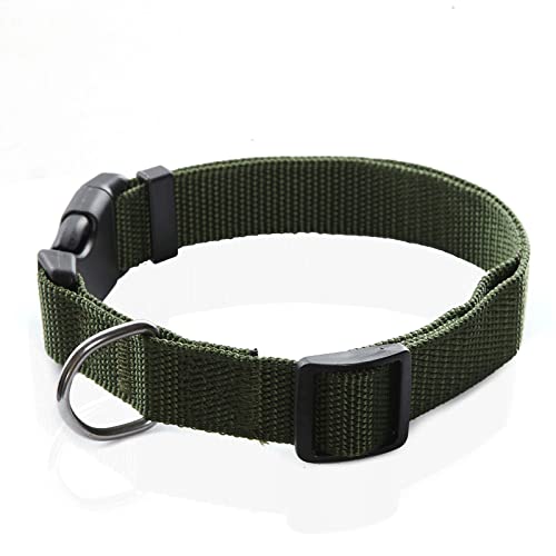 SALO Nylon Dog Collar, Adjustable Dog Collars for Medium Large Dogs, 1 Inch Wide (1" x 16-23", Green) - color: Green, size: 1"x 16-23"