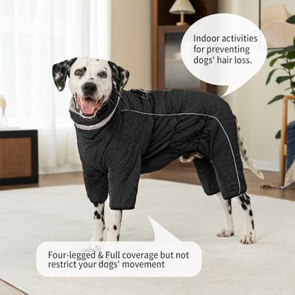 Four Legged Dog Winter Coat for Small Dogs, Warm Puppy Onesie Clothes Christmas, Reflective Turtleneck Dog Jacket with Buckles & D-Rings, Puffer Cold Weather Coat Zipper - color: Dark Grey, size: X-Small