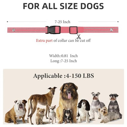 Collar Replacement Strap, Reflective Replacement Nylon Collar Strap Dog GPS Training Bark Receiver Collars, Durable Adjustable E Collar Straps for Small Medium Large Dogs, Pink - color: Pink