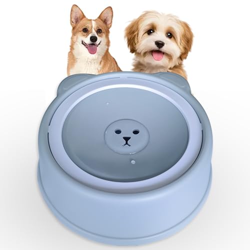 Stop Messy Floors! Yaruiguang Anti-Splash Dog Bowl - No-Spill Water Bowl for Drippy Dogs and Cats, Non-Tip Design for Dry Chin and Clean Floors - color: grizzly