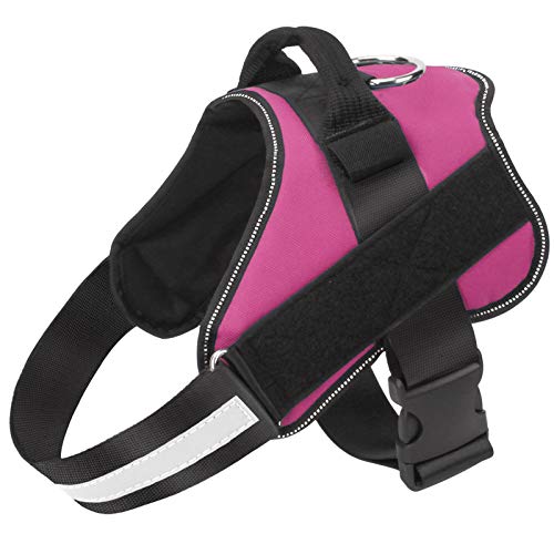 Dog Harness, No-Pull Reflective Dog Vest, Breathable Adjustable Pet Harness with Handle for Outdoor Walking - No More Pulling, Tugging or Choking (Rose red, XS) - color: Rose red, size: X-Small (Pack of 1)