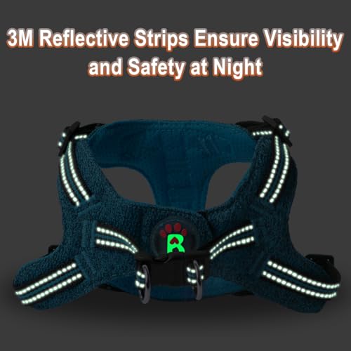 BARKBAY Dog Harness, Reflective Adjustable Puppy No Pull Harness, Breathable Soft, X-Small, Blue/Black - color: Blue/Black, size: X-Small