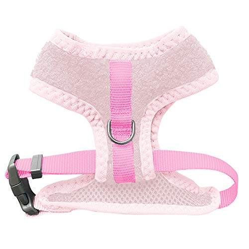 La La Pet® Cute Small Dog Harness with Velvet Leash Mesh Padded Vest Harness for Walking Small Medium Dogs and Cats (Pink, S) - color: Pink, size: S