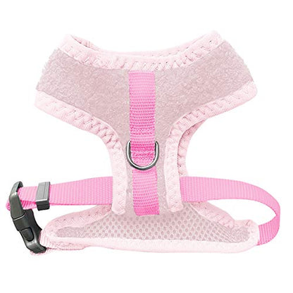 La La Pet® Cute Small Dog Harness with Velvet Leash Mesh Padded Vest Harness for Walking Small Medium Dogs and Cats (Pink, S) - color: Pink, size: S