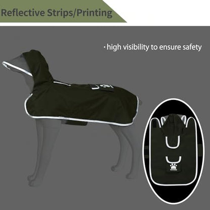 Dog Raincoat Reversible,Waterproof Dog Rain Coat Hooded Slicker Poncho with Reflective Strip, Plaid Double Layer Rain Jacket for Small Medium Large Dogs (Army Green, Medium(13-22lb)) - color: Army Green, size: Medium(13-22lb)