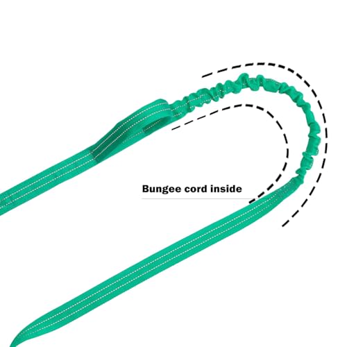 ICEFANG Tactical Dog Leash,K9 Training Walking Bungee Lead with 2 Control Handle,Heavy Duty Quick Release Metal Clasp,for Medium Large Breed (Teal, 6 FT) - color: Teal, size: 6 FT