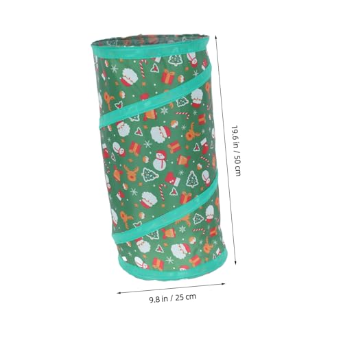 Foldable Christmas Cat Tunnel Tent Indoor Cat Cube Collapsible Play Hideout for Kittens with Festive Theme Compact Storage and Exploration Fun