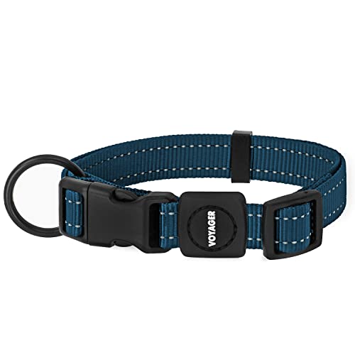 Best Pet Supplies Voyager Reflective Dog Leash or Collar with Neoprene Handle, for Small, Medium, and Large Breed Puppies, Cute and Heavy Duty for Walking, Running and Training - Blue, S - color: Collar (Blue), size: S (10" - 16")